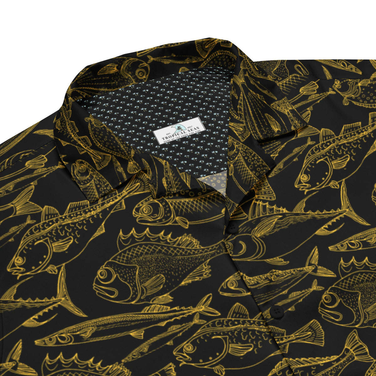 Men’s Sea of Gold Hawaiian Button Shirt Rumanglobalcraft