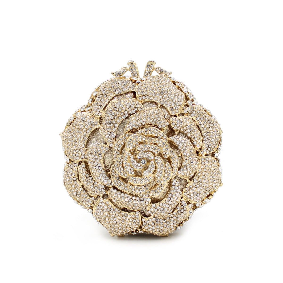 BL011 Rose Luxury Rhinestone Bag Hollow Metal Crystal Dinner Bag Foreign Trade Diamond Bag Lady Clutch Bag Rumanglobalcraft