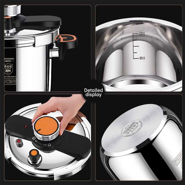 4L/6L Stainless Steel Pressure Cooker, Multi-functional Explosion-proof Pressure Pot for Gas Stove, Electric P eprolo