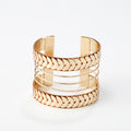 Women's Retro Half Circle Stitching Metal Bracelet