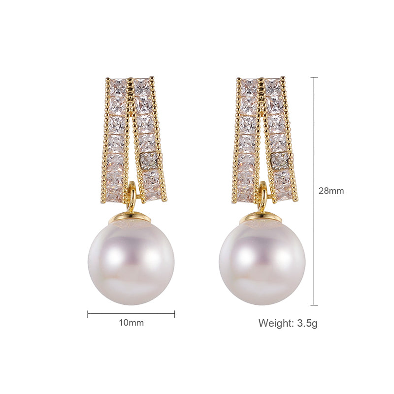 Temperament Female Gentle And Thin Natural Pearl Earrings