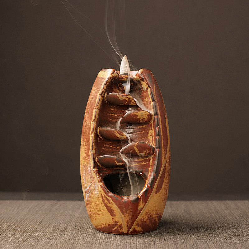Ceramic inverted incense burner creative kiln turned blue right and left source back to the aromatherapy furnace home decoration Rumanglobalcraft