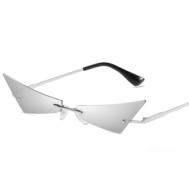 New personality cat eye frameless sunglasses men and women trend fashion street beat sunglasses narrow side glasses S9028