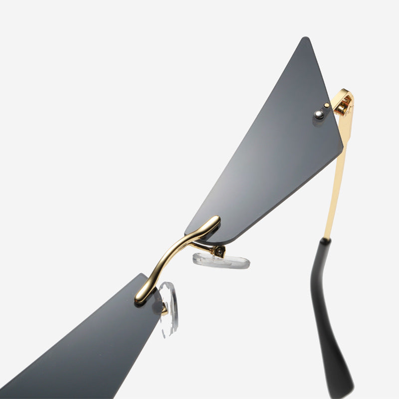 New personality cat eye frameless sunglasses men and women trend fashion street beat sunglasses narrow side glasses S9028