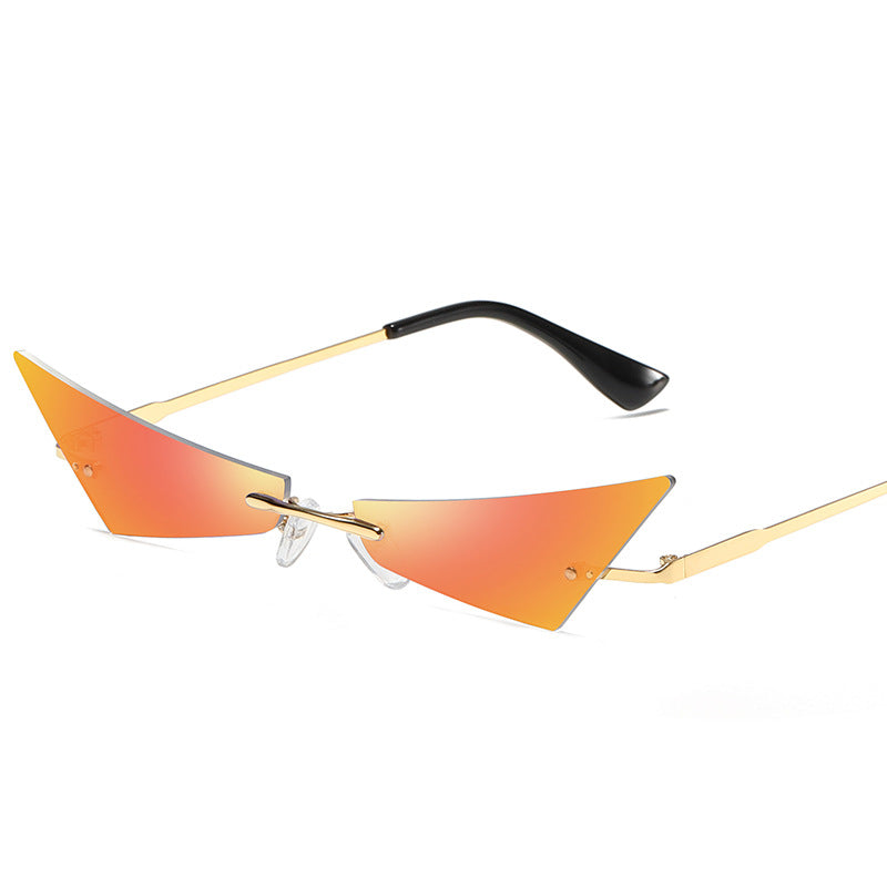 New personality cat eye frameless sunglasses men and women trend fashion street beat sunglasses narrow side glasses S9028