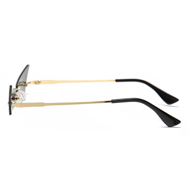 New personality cat eye frameless sunglasses men and women trend fashion street beat sunglasses narrow side glasses S9028