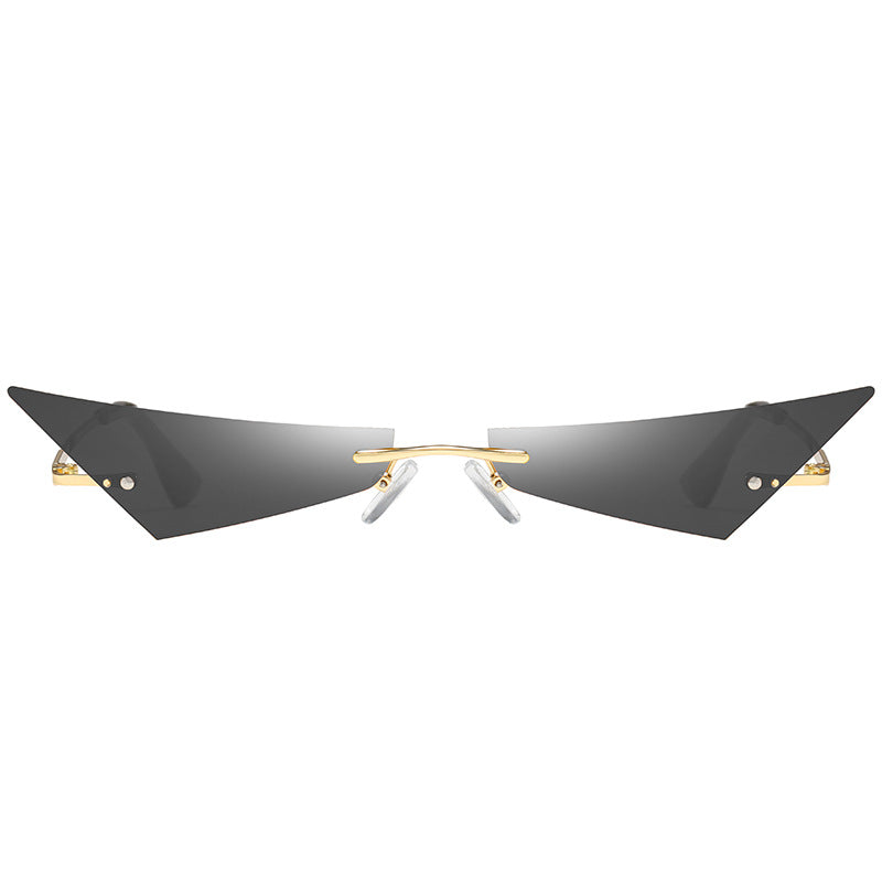 New personality cat eye frameless sunglasses men and women trend fashion street beat sunglasses narrow side glasses S9028