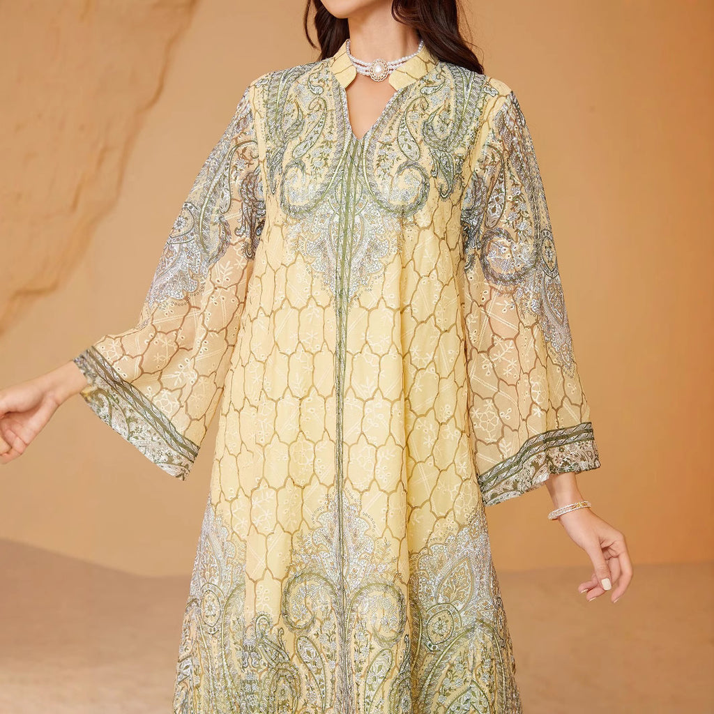 Long sleeved loose long skirt