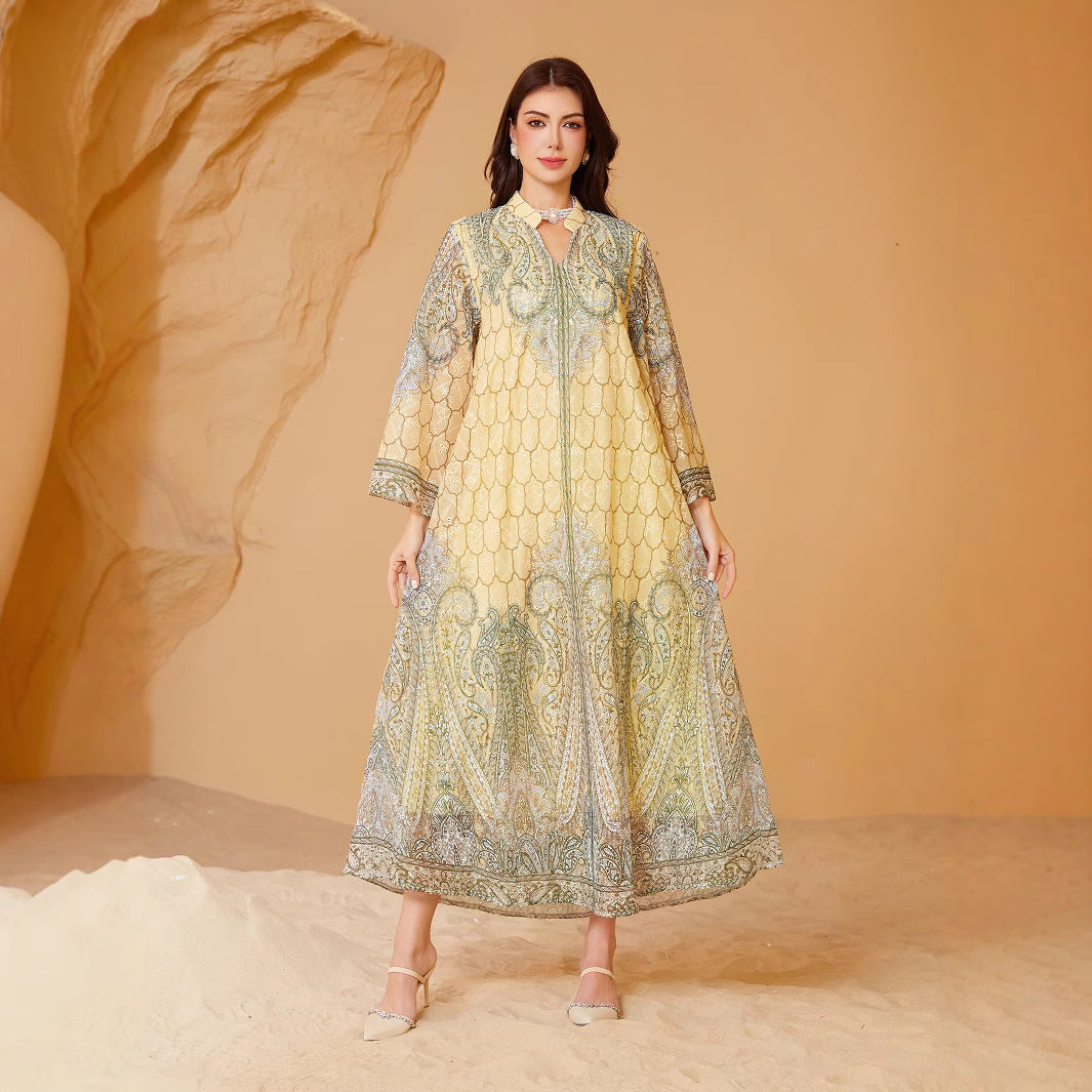 Long sleeved loose long skirt