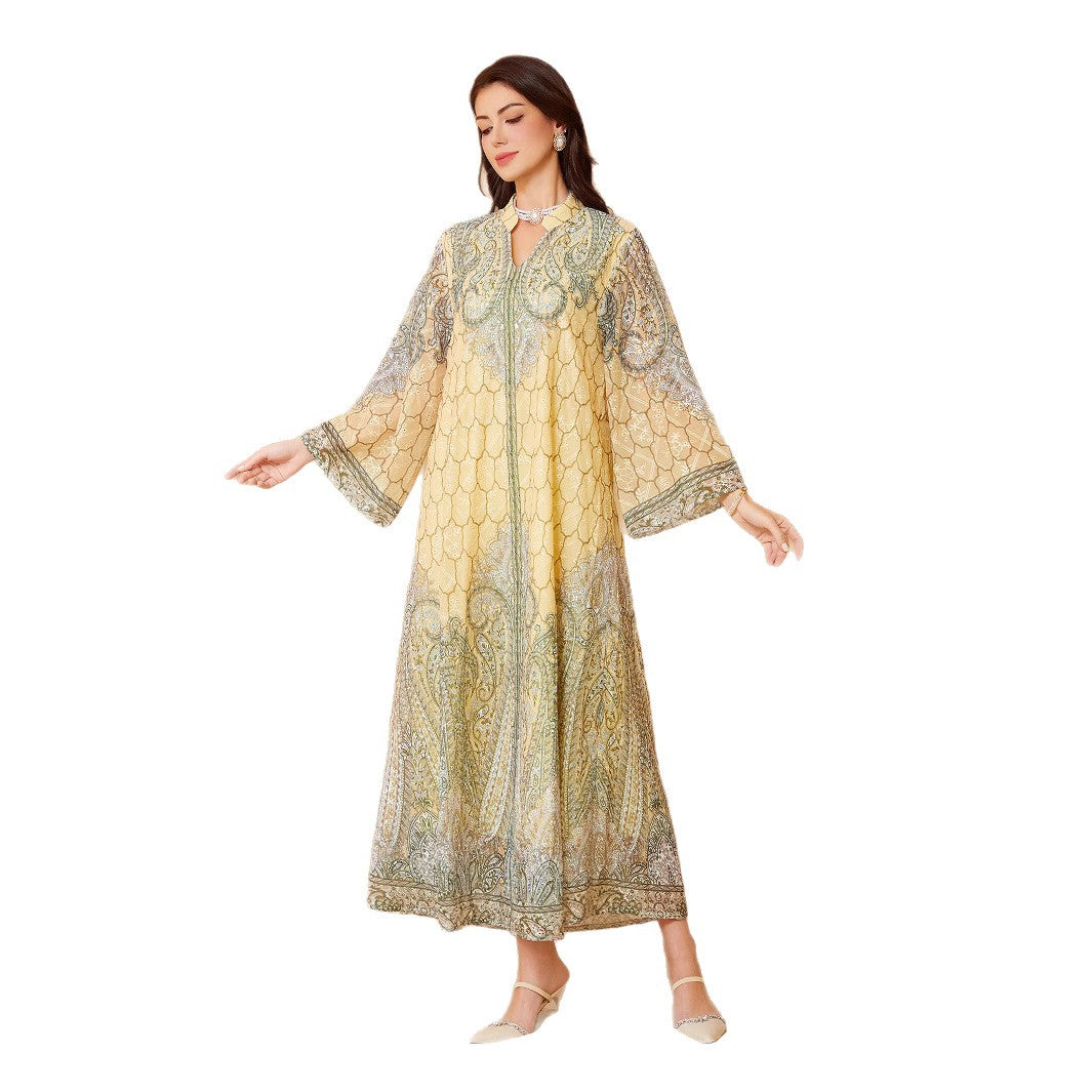 Long sleeved loose long skirt