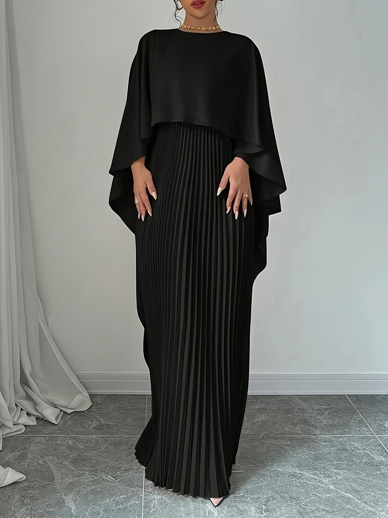 Women's Loose Batwing Sleeve Dress Fashion Casual Mid-Length Summer Dresses