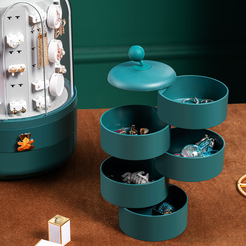 Jewelry Storage Box Earrings Hand Decoration Earrings Necklace Large Capacity Visual Multifunctional Home Dressing Table Storage Box