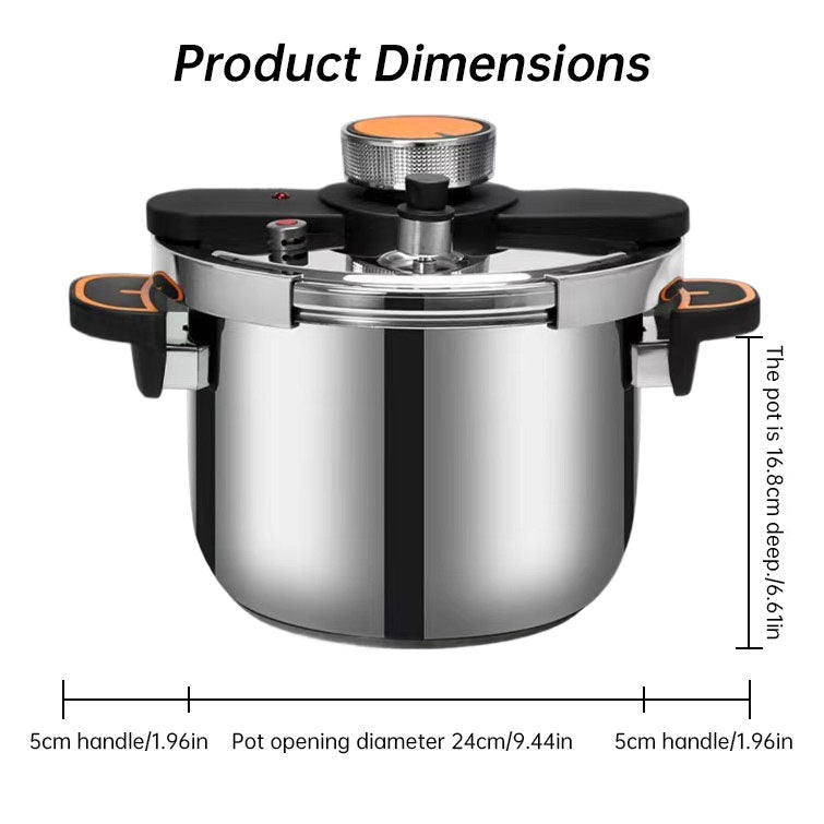 4L/6L Stainless Steel Pressure Cooker, Multi-functional Explosion-proof Pressure Pot for Gas Stove,  Electric P eprolo