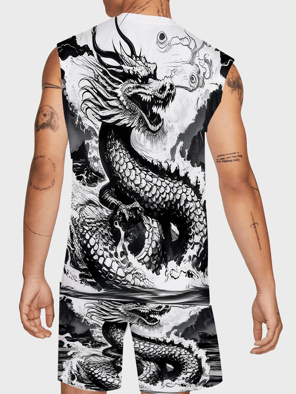 Men's Quick Dry Tank Top and Shorts Set Polyester Athletic Gym Workout 2 Piece Suit Standard Size Rumanglobalcraft