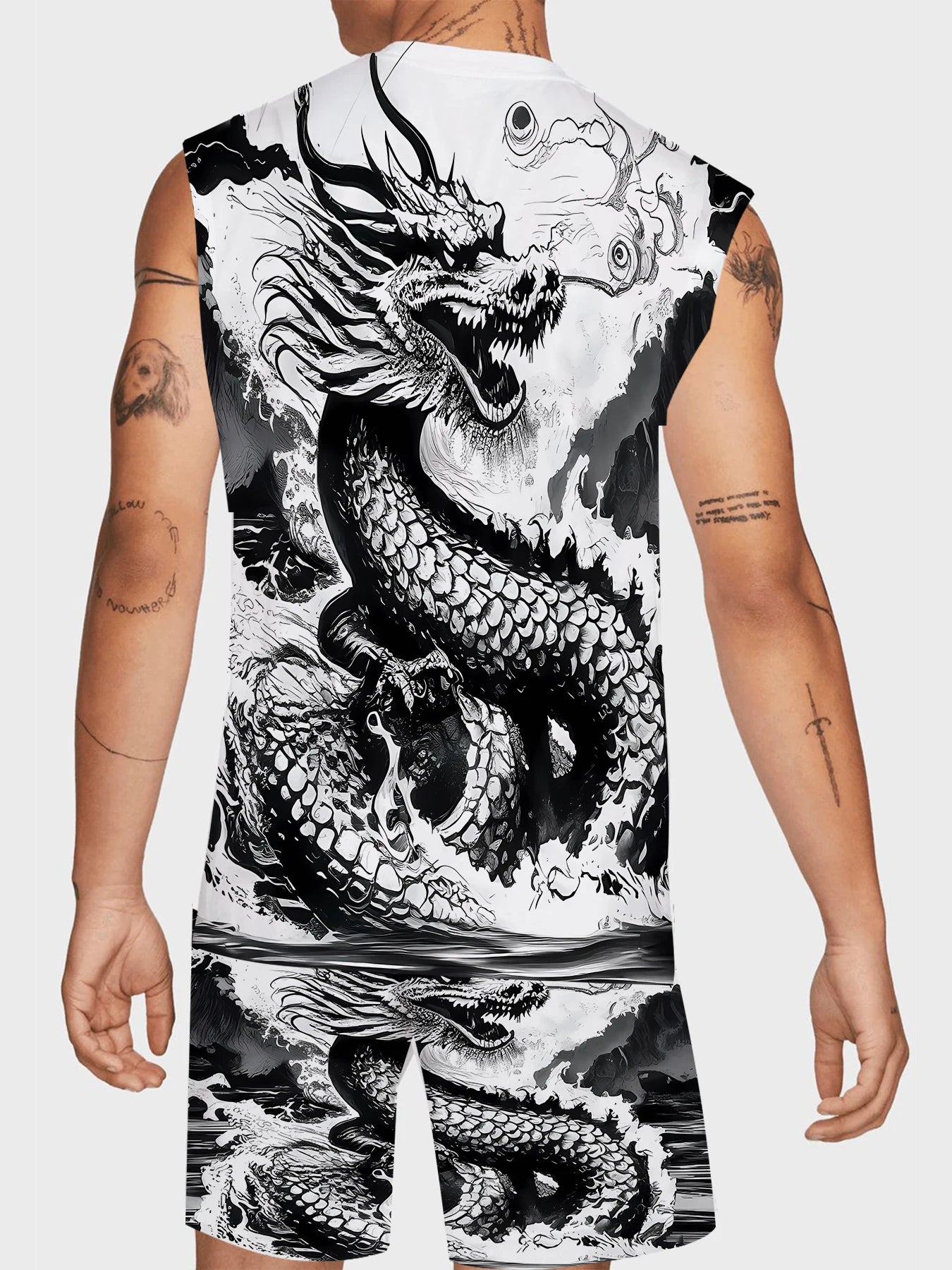 Men's Quick Dry Tank Top and Shorts Set Polyester Athletic Gym Workout 2 Piece Suit Standard Size Rumanglobalcraft