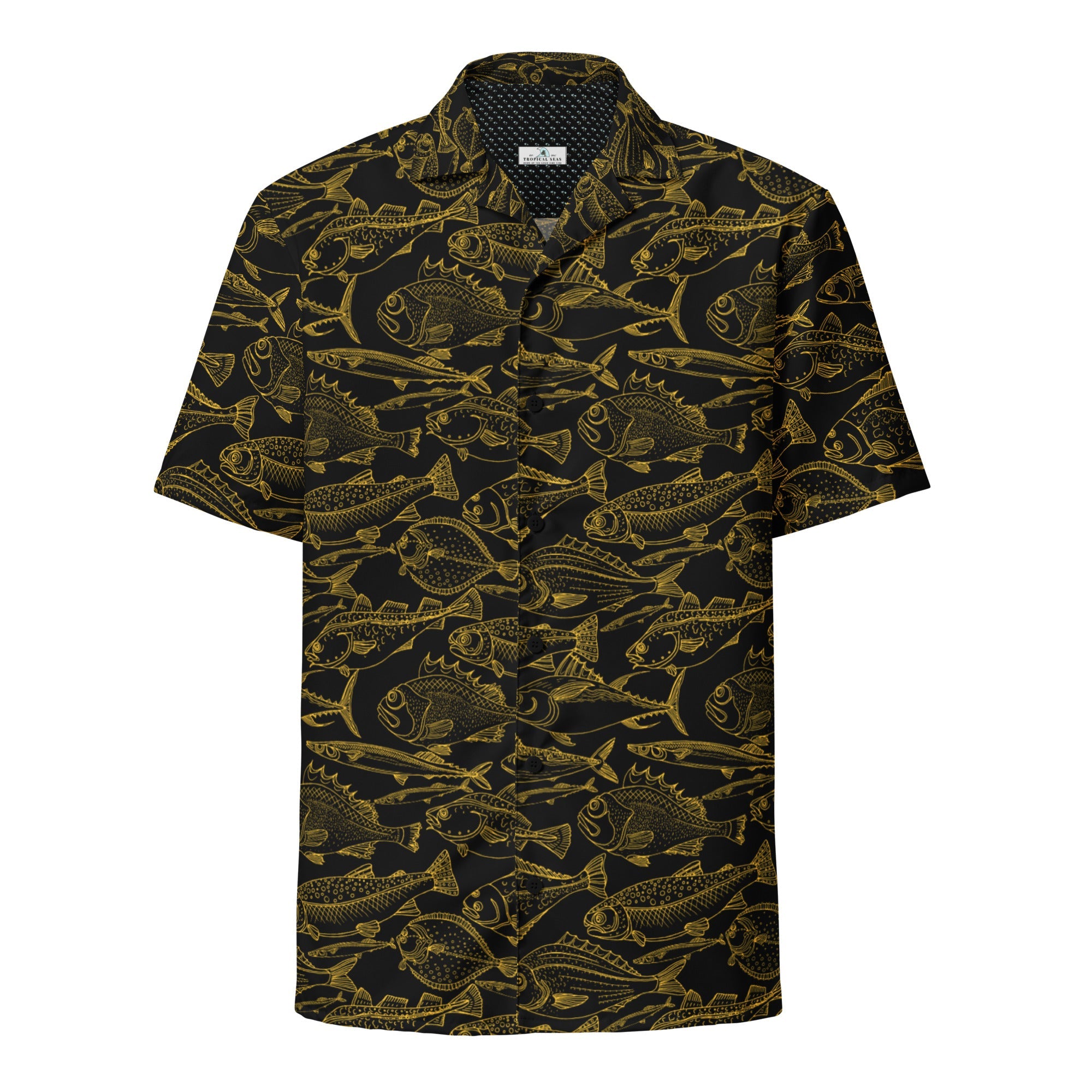 Men’s Sea of Gold Hawaiian Button Shirt Rumanglobalcraft