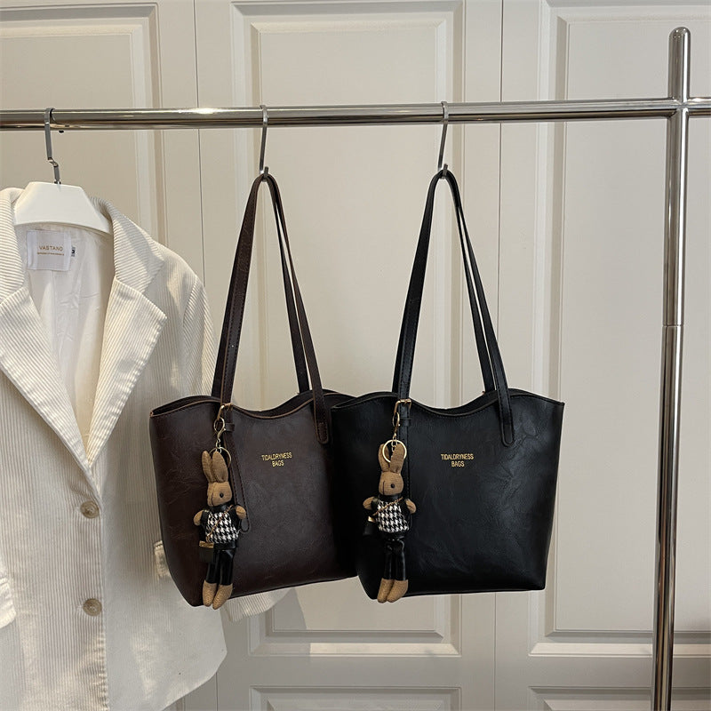 Retro Large Capacity PU Tote Bag for Women