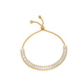 Single-sided Zircon-studded Chain Pearl Bracelet