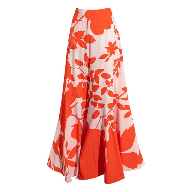 One-Shoulder Ruffle Cut-Out Printed One-Piece Swimsuit with Skirt for Women eprolo