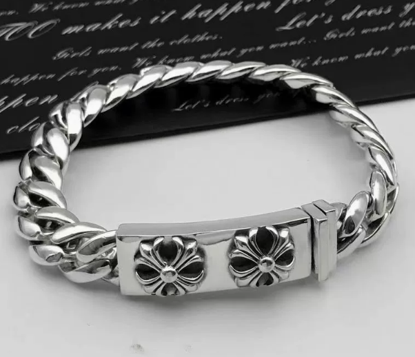 Letter Bracelet Vintage Thai Silver Cross Dice Bracelet