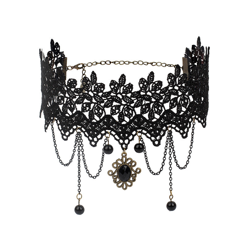 Cross-border Accessories Multi-layer Tassel Lace Collar Gothic Lolita Vintage Choker Necklace