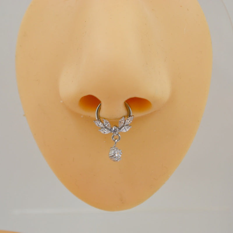 316L Medical Steel New Zircon Nasal Septum Nail