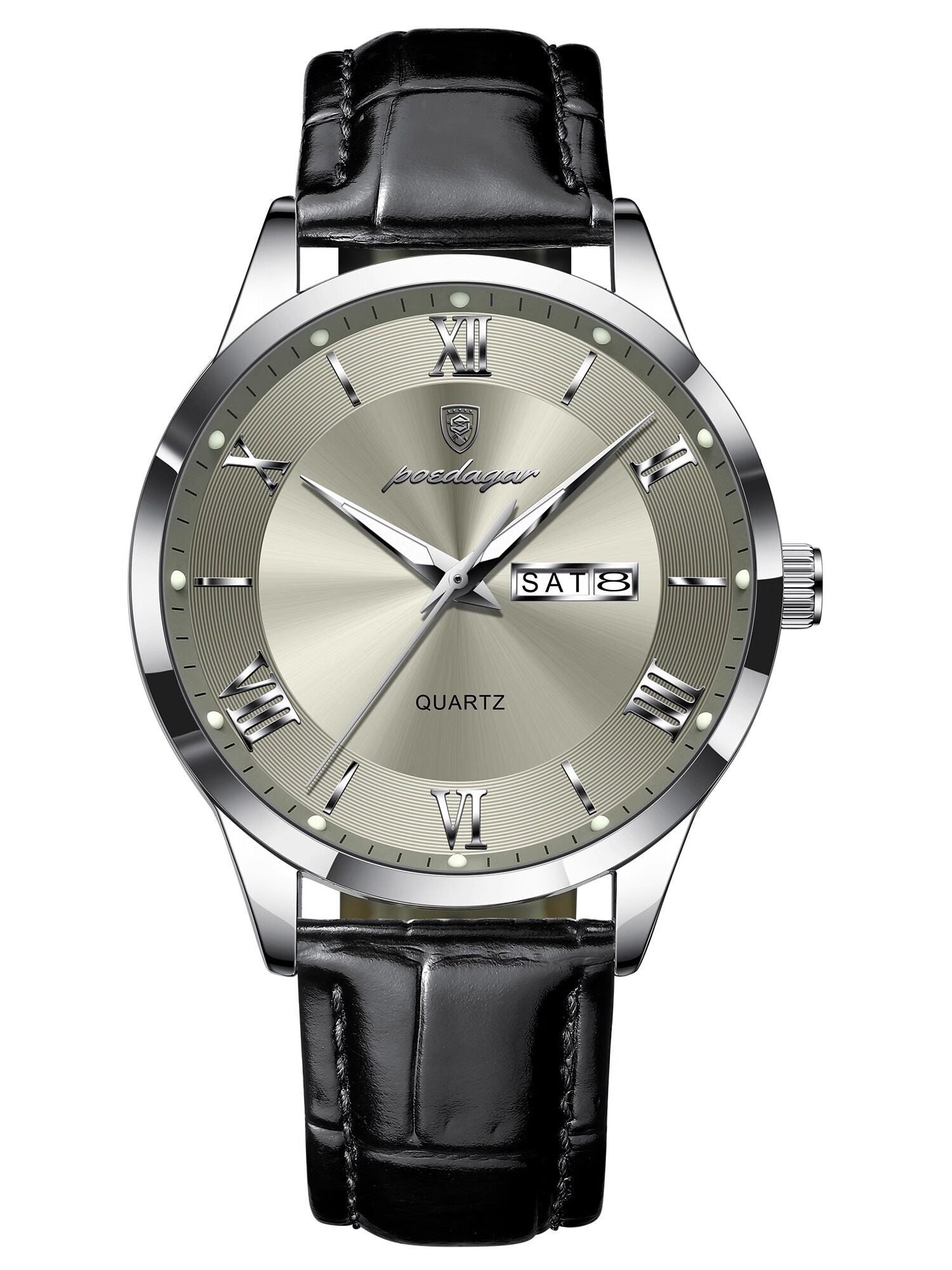 Men's Quartz Watch with Luminous Dual Calendar