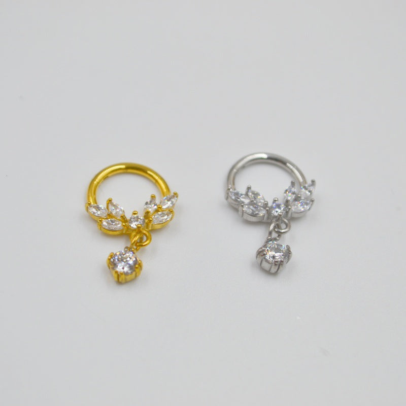 316L Medical Steel New Zircon Nasal Septum Nail