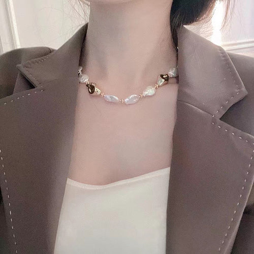 Baroque Pearl Necklace and Bracelet Set