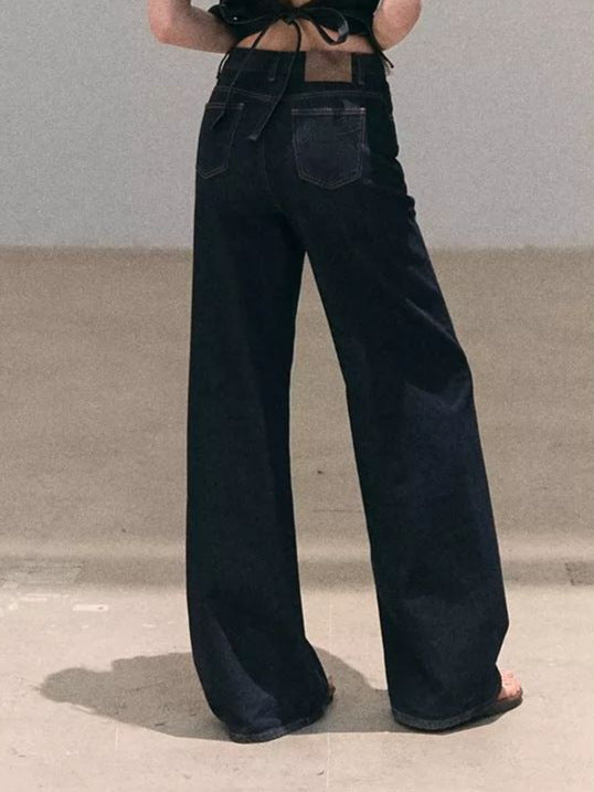 Bohemian Lace Denim Strap Wide-Leg Pants Set Sun-Kissed Look