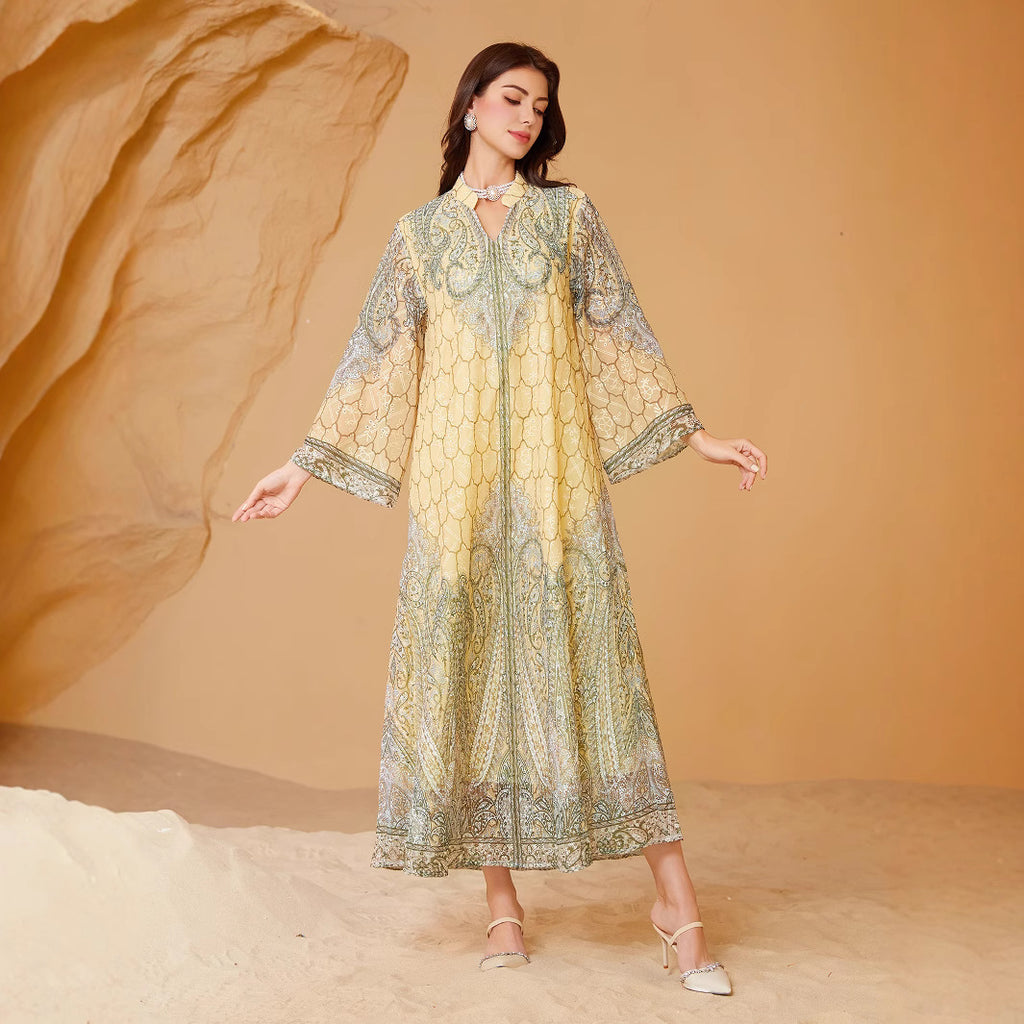Long sleeved loose long skirt