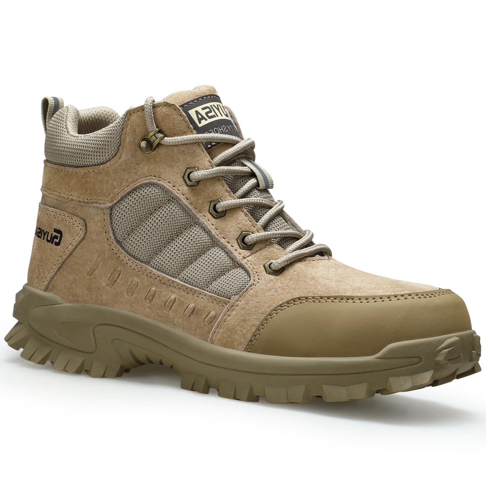 GUSAYEX Work Boots for Men Non-Slip Steel Toe Boots Lightweight Steel Toe Shoes for Men Construction Boots Comfortable Safety Boots Indestructible Mens Work Boots Industrial Work Shoes for Men Size9.5 Rumanglobalcraft