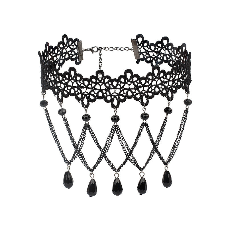 Cross-border Accessories Multi-layer Tassel Lace Collar Gothic Lolita Vintage Choker Necklace