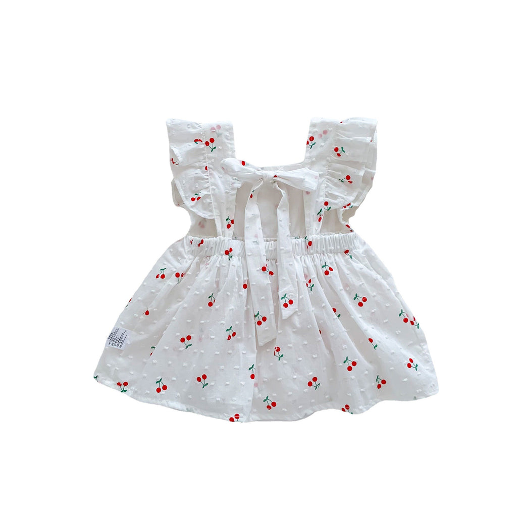 Summer Lightweight Baby Girl Clothes, Newborn Summer Outfit, Romper, Crawling Suit, Princess Bodysuit, Cherry Dress