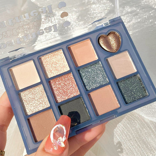 12-Color Matte & Shimmer Eyeshadow Palette Rumanglobalcraft