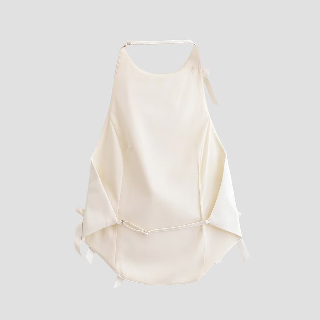 Spicy girl bow decoration hanging neck top