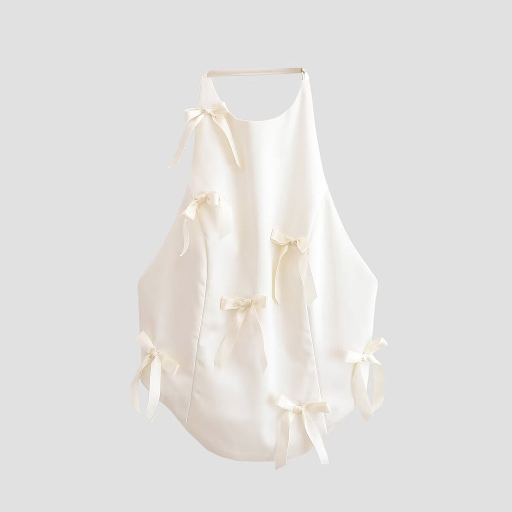 Spicy girl bow decoration hanging neck top