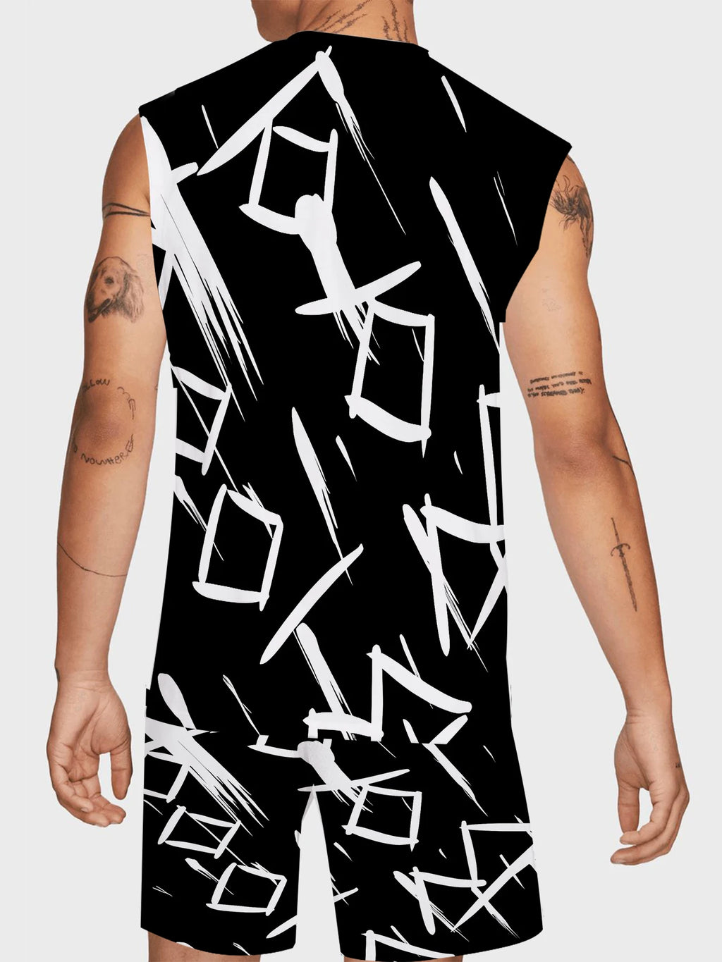 Men's Compression Tank Top and Shorts Set Elastic Polyester Gym Wear Bodybuilding Clothing Standard Fit Rumanglobalcraft