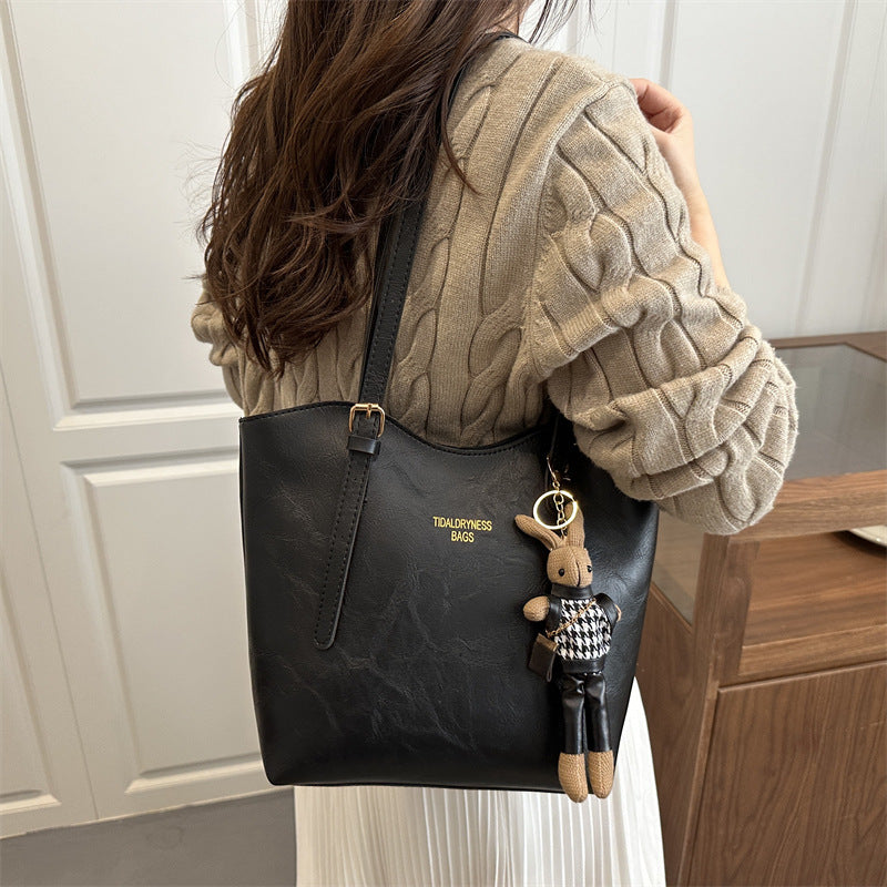 Retro Large Capacity PU Tote Bag for Women