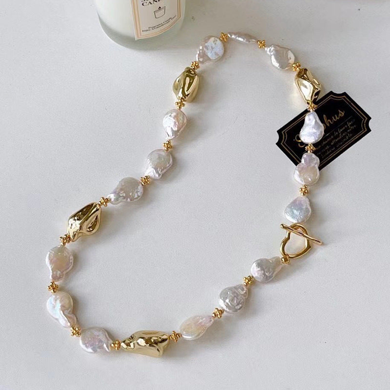 Baroque Pearl Necklace and Bracelet Set