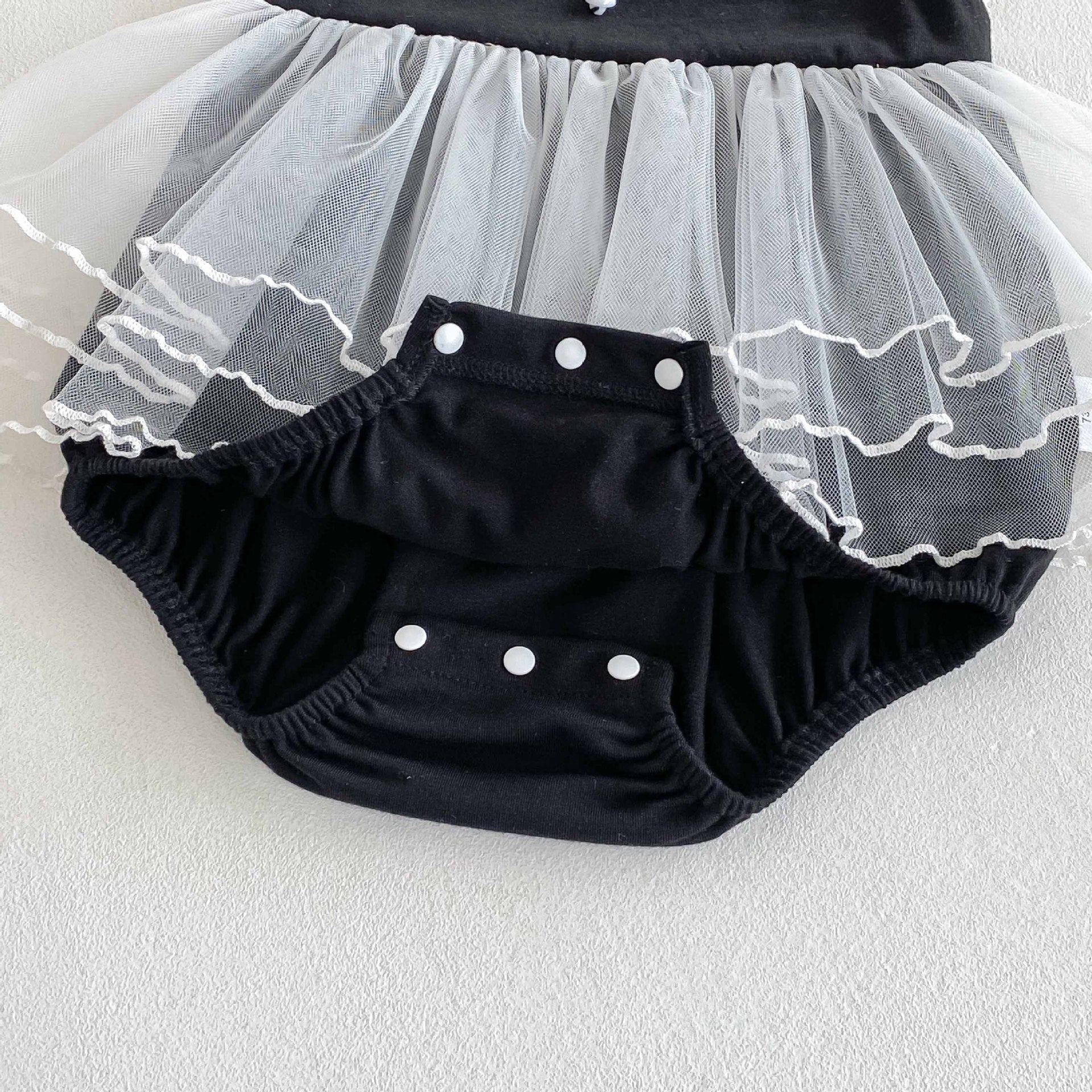 Cute Lace Trim Sleeveless Romper for Baby Girls, Summer Lightweight Onesie with Skirt Design eprolo