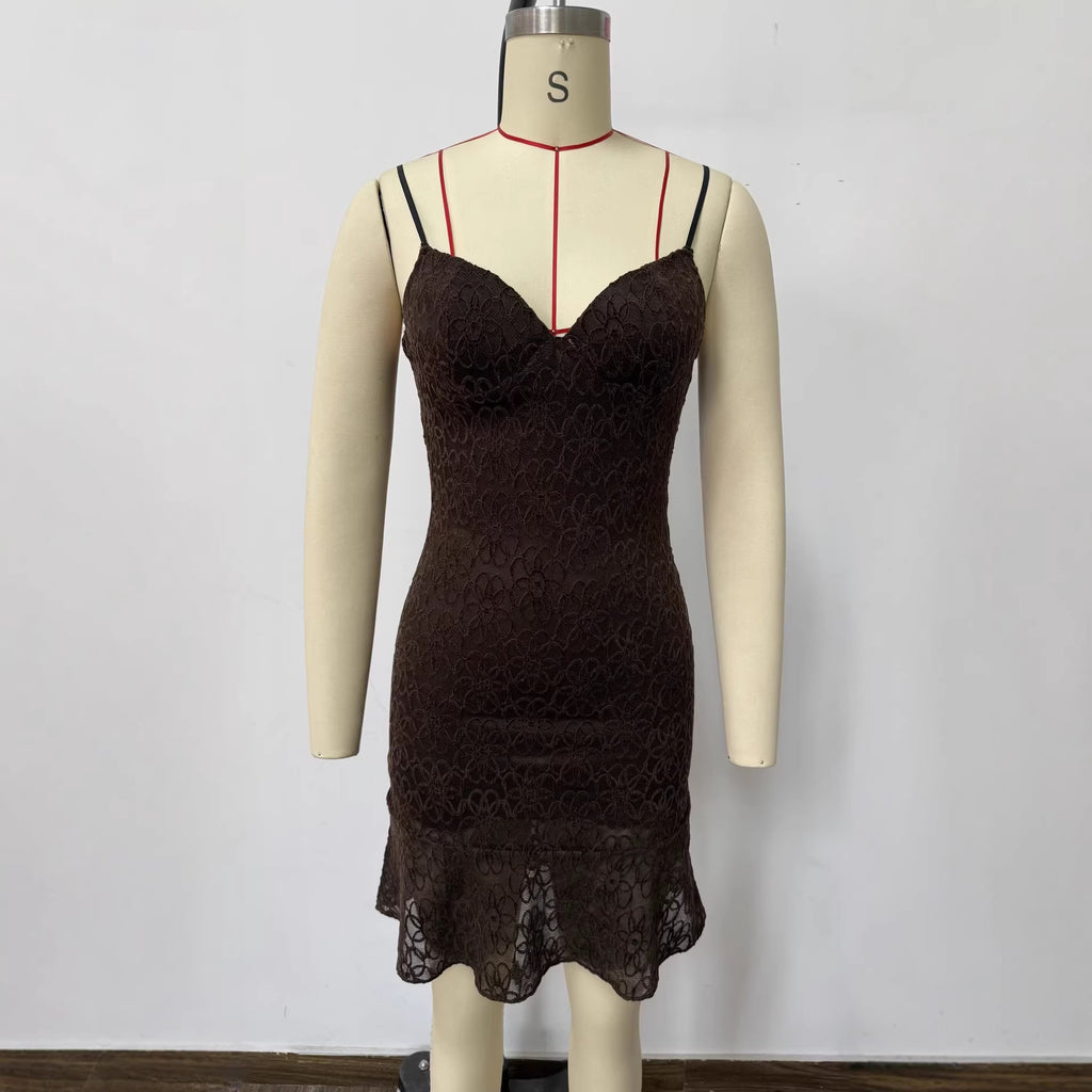 Chic Lace Strapless Short Dress for Women