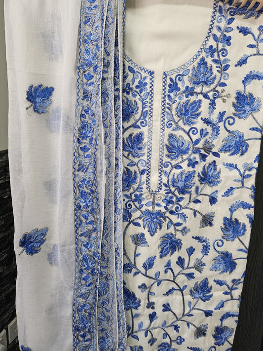 Blue Chinar Floral Suit