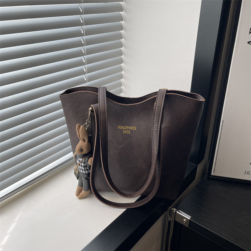 Retro Large Capacity PU Tote Bag for Women