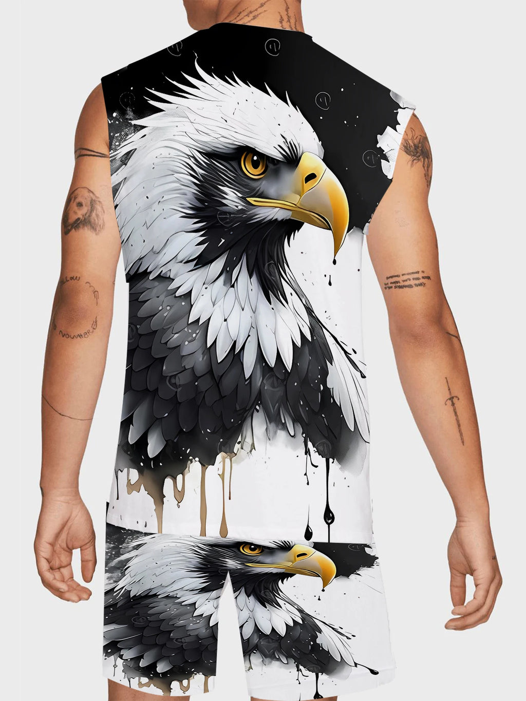Men's Basic Ribbed Tank Top and Shorts Set Stretchy Polyester Casual Two Piece Set US Size Rumanglobalcraft