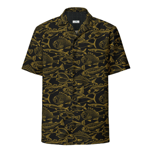 Men’s Sea of Gold Hawaiian Button Shirt Rumanglobalcraft