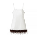 Casual versatile fur patchwork camisole dress