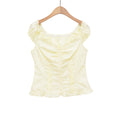 Solid Color Short Sleeve Button-Up Collar Women's Top