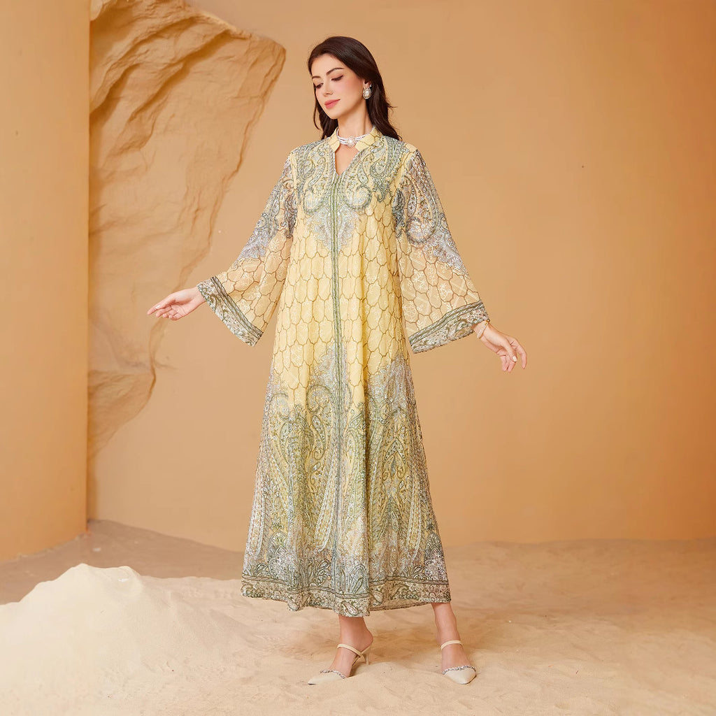 Long sleeved loose long skirt