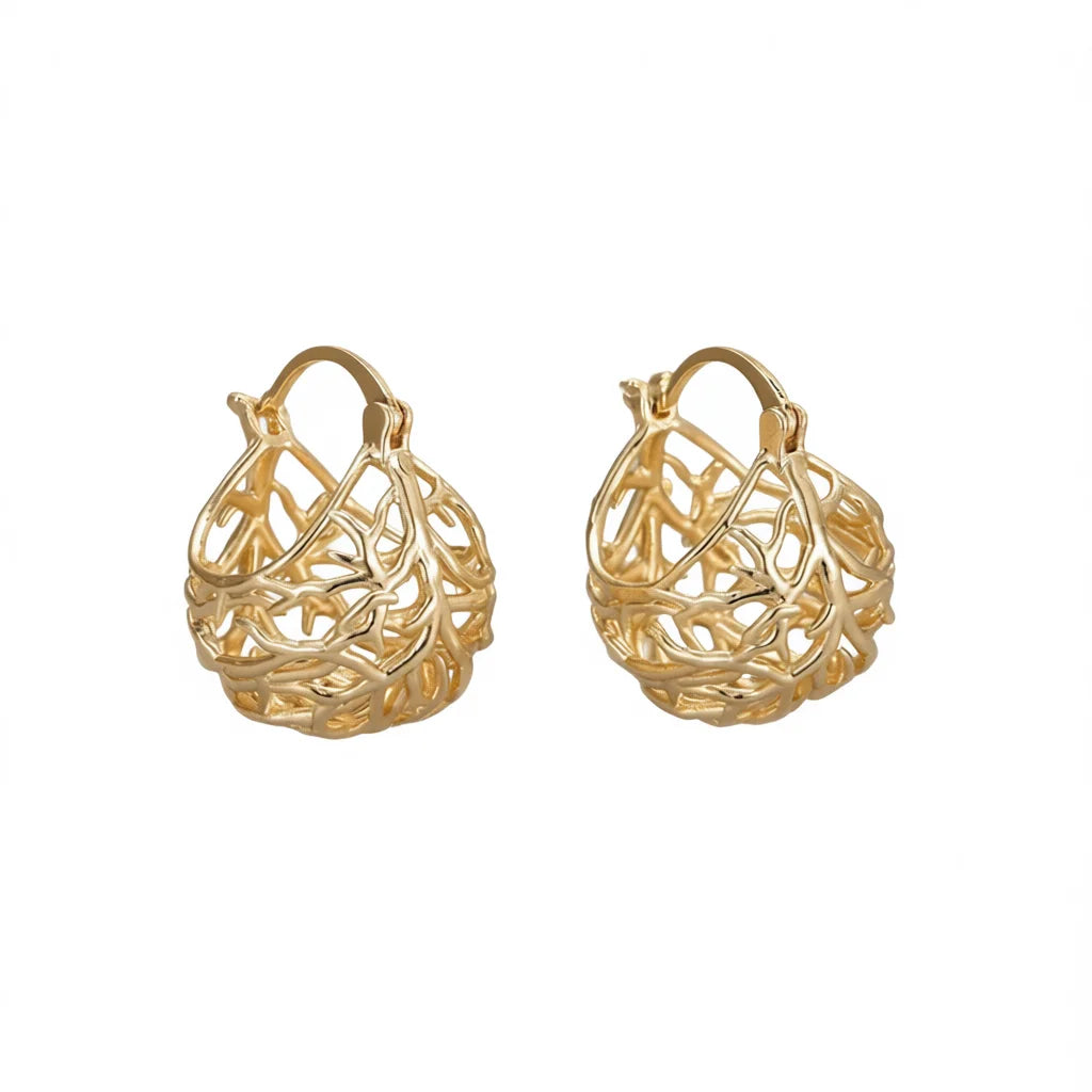 E3117 White Gold Hoop Earrings Women's Luxury Fine Jewelry Earrings